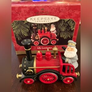 "Jolly Locomotive" Hallmark Ornament (1999) Santa Train - Christmas Decor In Box